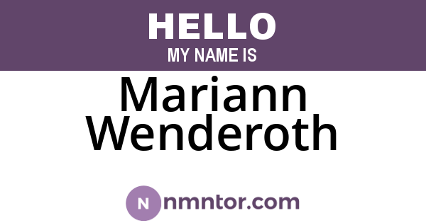 Mariann Wenderoth