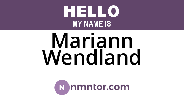 Mariann Wendland