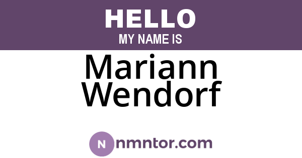 Mariann Wendorf