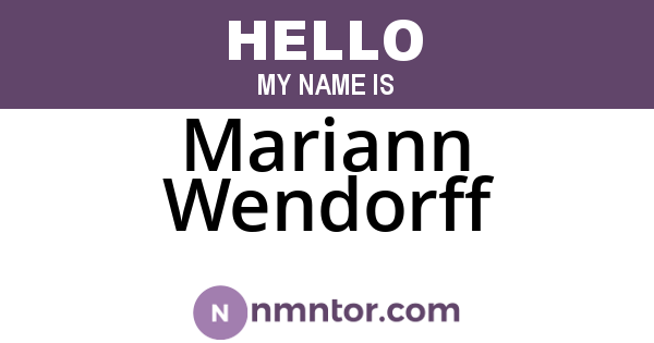 Mariann Wendorff