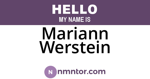 Mariann Werstein