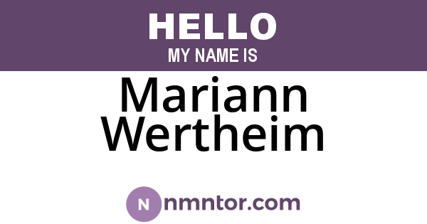 Mariann Wertheim