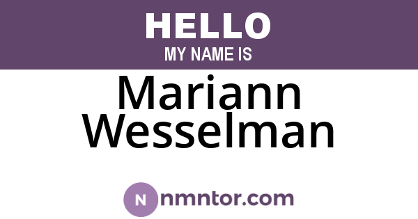 Mariann Wesselman
