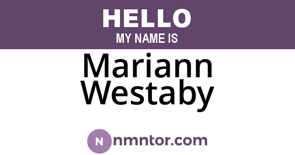 Mariann Westaby