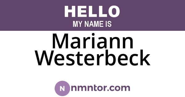Mariann Westerbeck