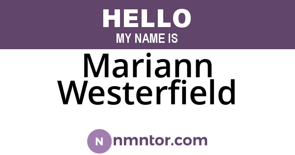 Mariann Westerfield