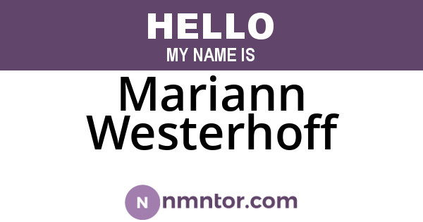 Mariann Westerhoff