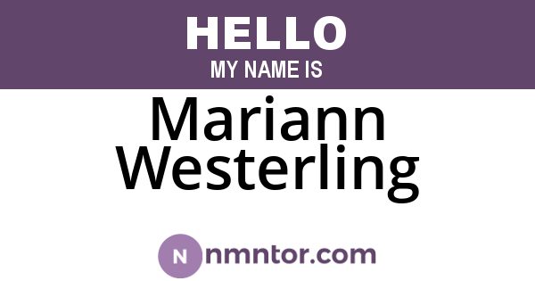Mariann Westerling