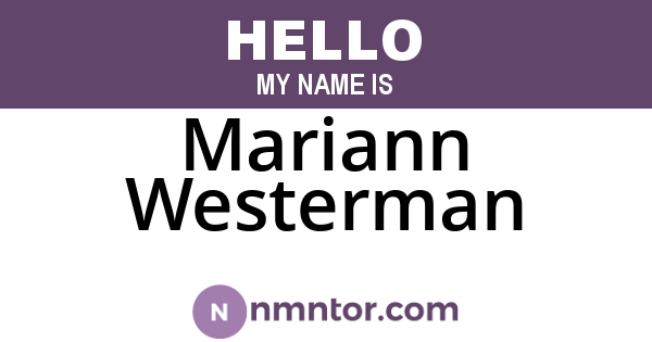 Mariann Westerman