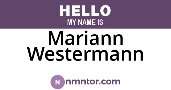 Mariann Westermann