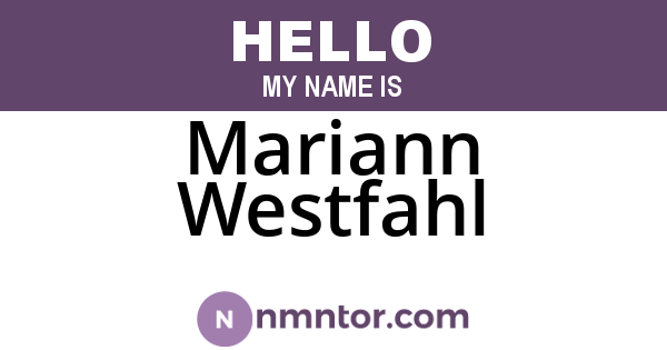 Mariann Westfahl