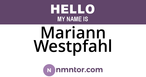 Mariann Westpfahl