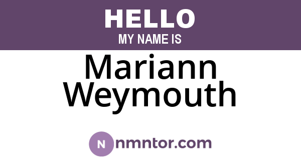 Mariann Weymouth