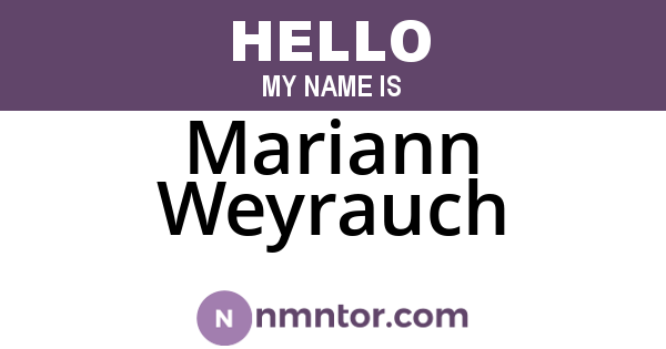 Mariann Weyrauch
