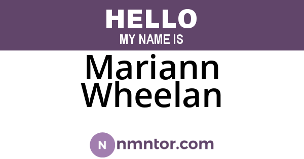 Mariann Wheelan