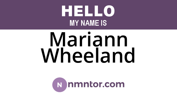 Mariann Wheeland