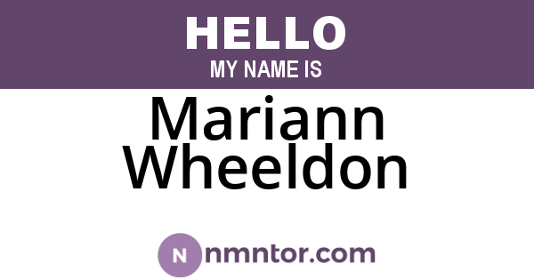 Mariann Wheeldon