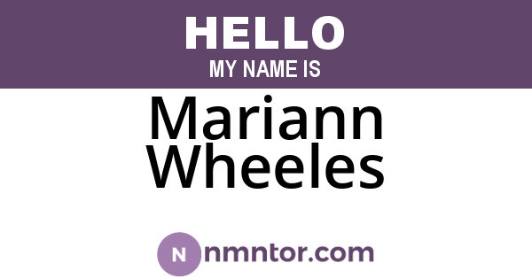 Mariann Wheeles
