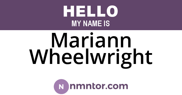 Mariann Wheelwright