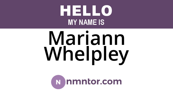 Mariann Whelpley
