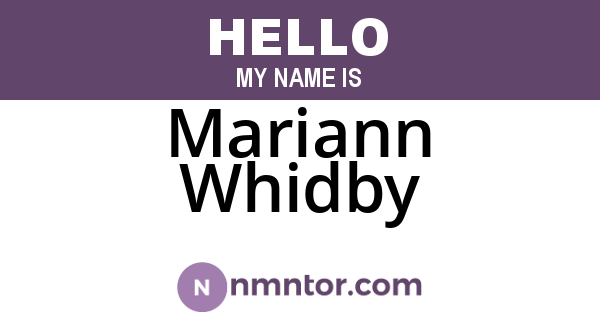 Mariann Whidby