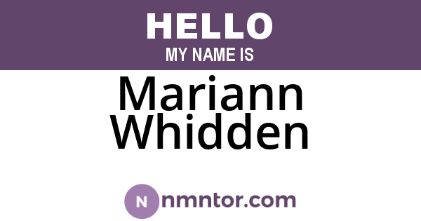 Mariann Whidden