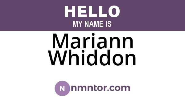 Mariann Whiddon