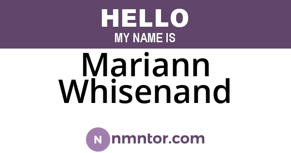 Mariann Whisenand