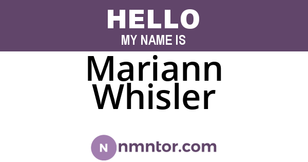 Mariann Whisler