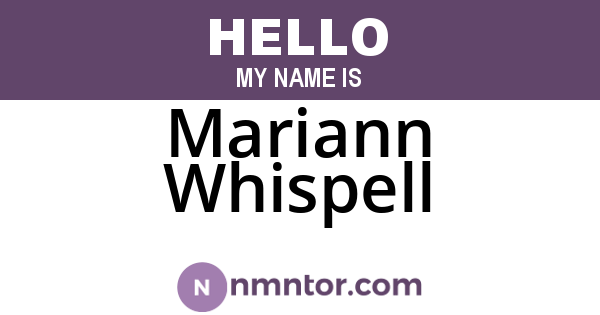Mariann Whispell