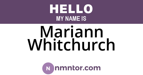 Mariann Whitchurch