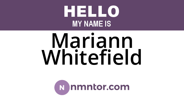Mariann Whitefield