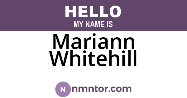 Mariann Whitehill