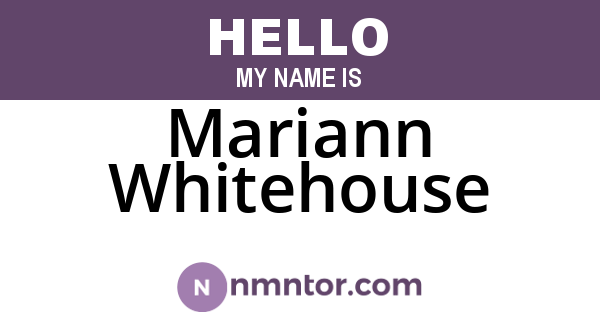 Mariann Whitehouse
