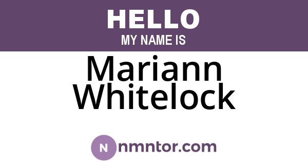 Mariann Whitelock