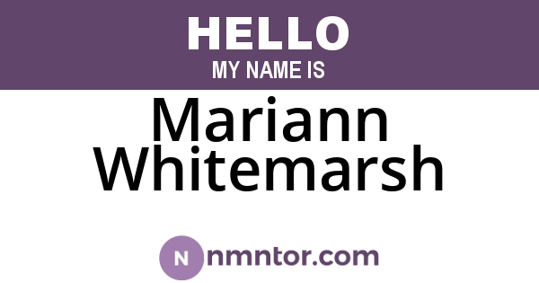 Mariann Whitemarsh