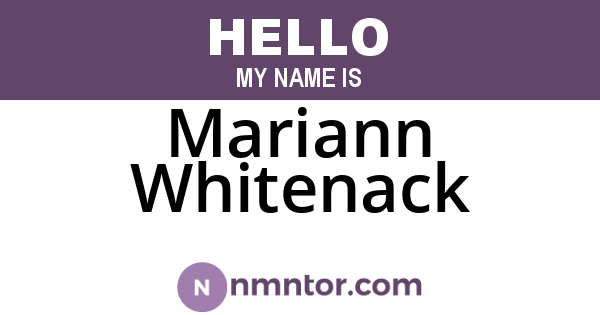 Mariann Whitenack