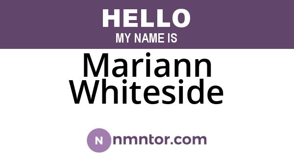 Mariann Whiteside