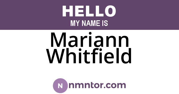 Mariann Whitfield