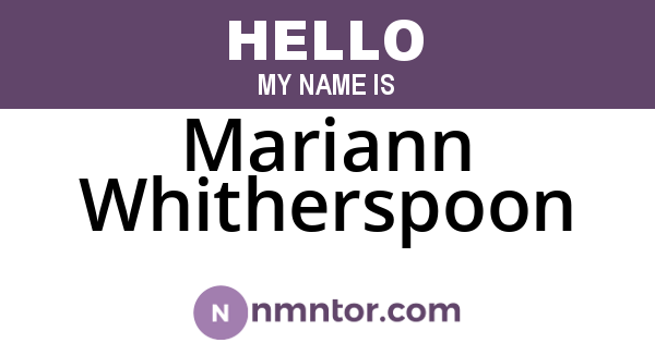 Mariann Whitherspoon