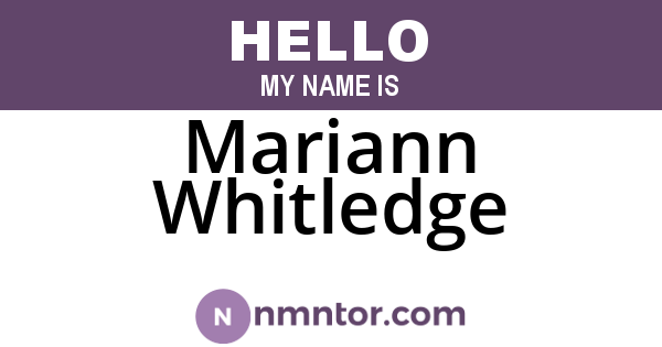 Mariann Whitledge