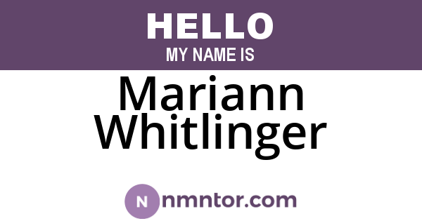 Mariann Whitlinger