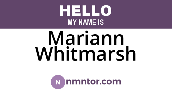 Mariann Whitmarsh