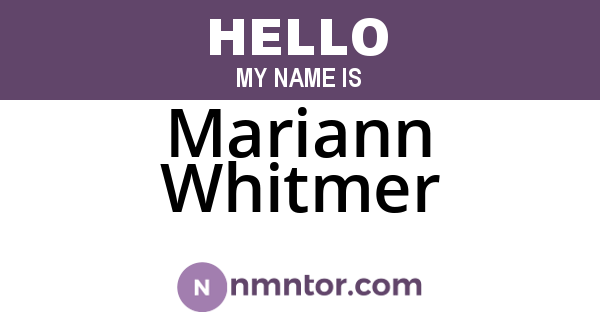 Mariann Whitmer