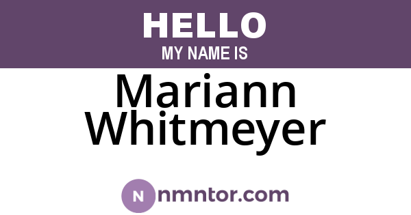Mariann Whitmeyer