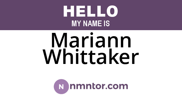 Mariann Whittaker
