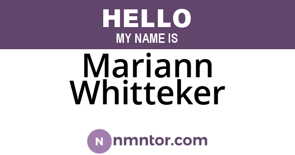 Mariann Whitteker