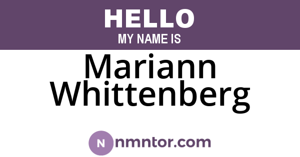 Mariann Whittenberg