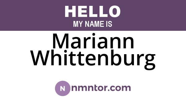 Mariann Whittenburg