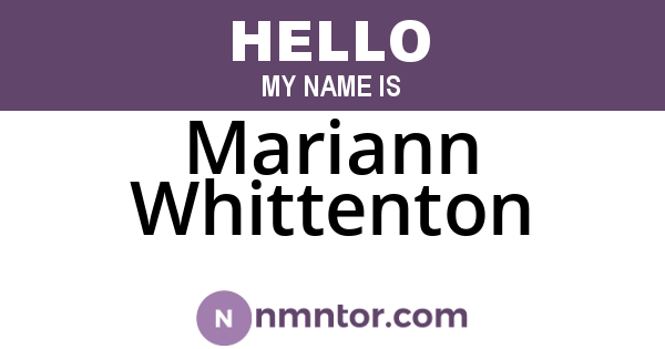 Mariann Whittenton